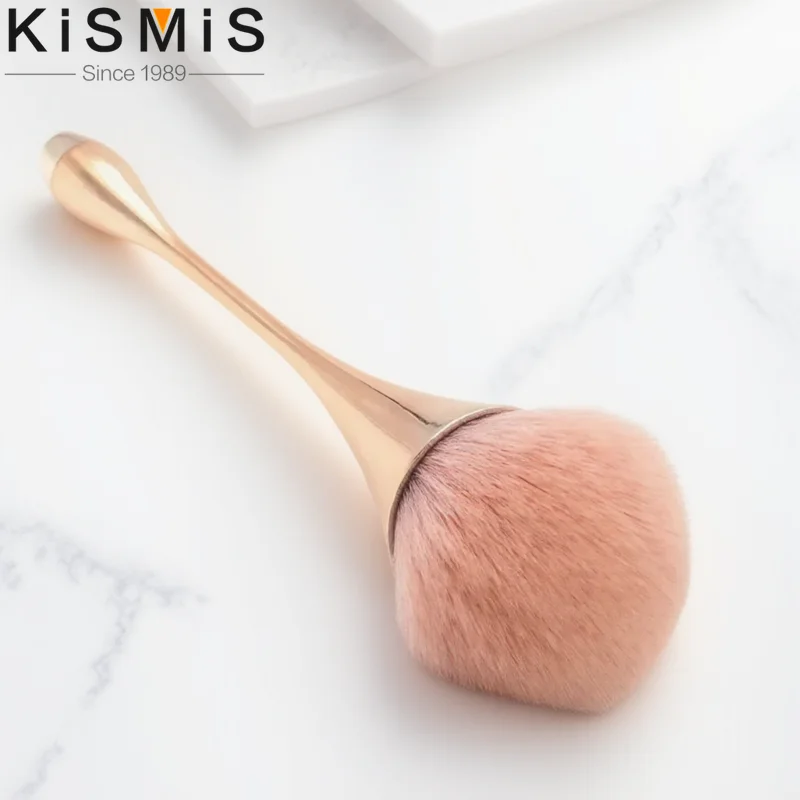 Grand pinceau à poudre douce en or Rose, pour maquillage professionnel, pour Blush, outil cosmétique de haute qualité