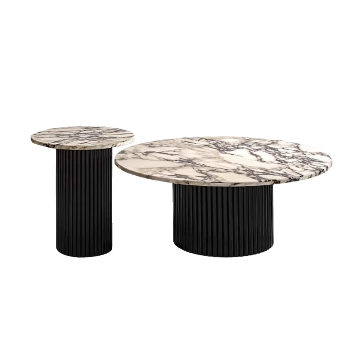 Nordic retro marble size  table combination small apartment living room home modern coffee table side table combination
