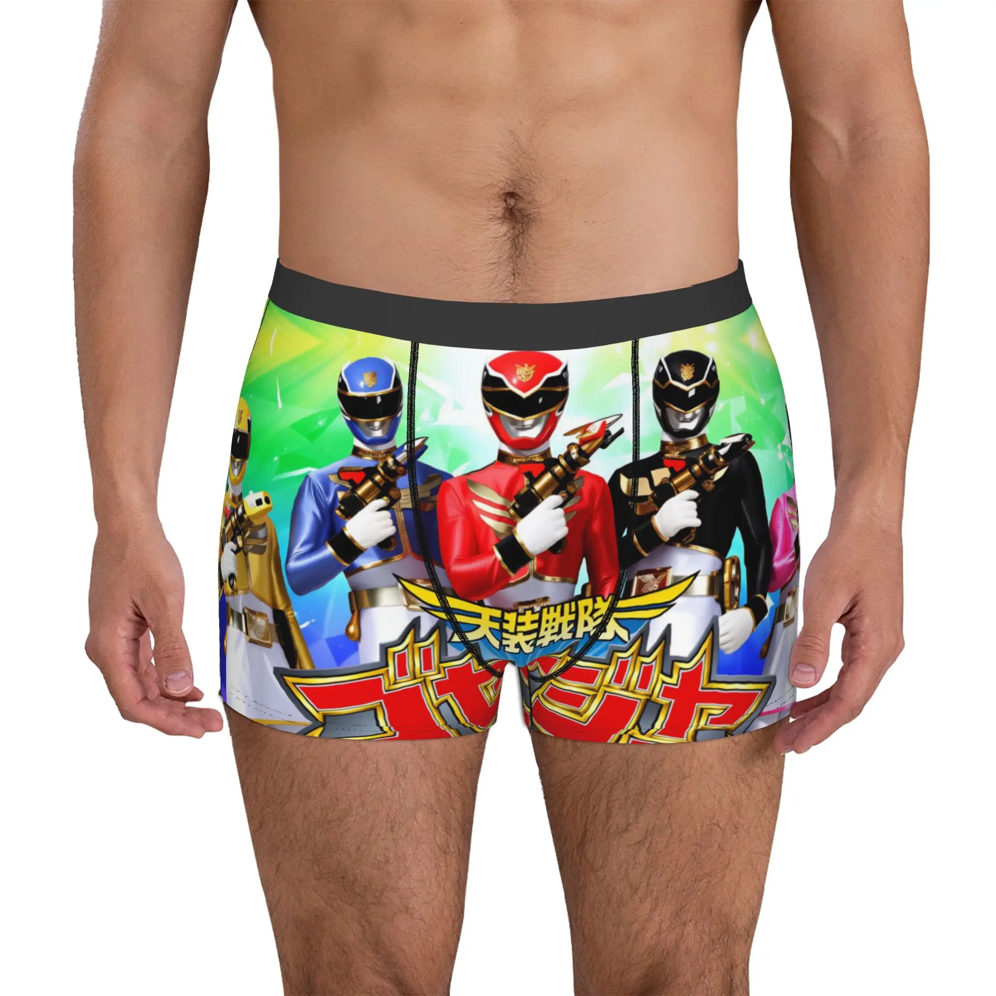

Gosei Red Super Sentai Gosei Pink Underwear Male Printed Gosei Black Gosei Boxer Shorts Panties Briefs Soft Underpants