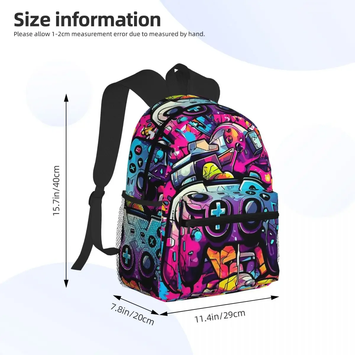 Game Controller Student Backpack School Bag Hiking Travel Daypack for Boys Girls Fashion Bookbag Shoulder Bags