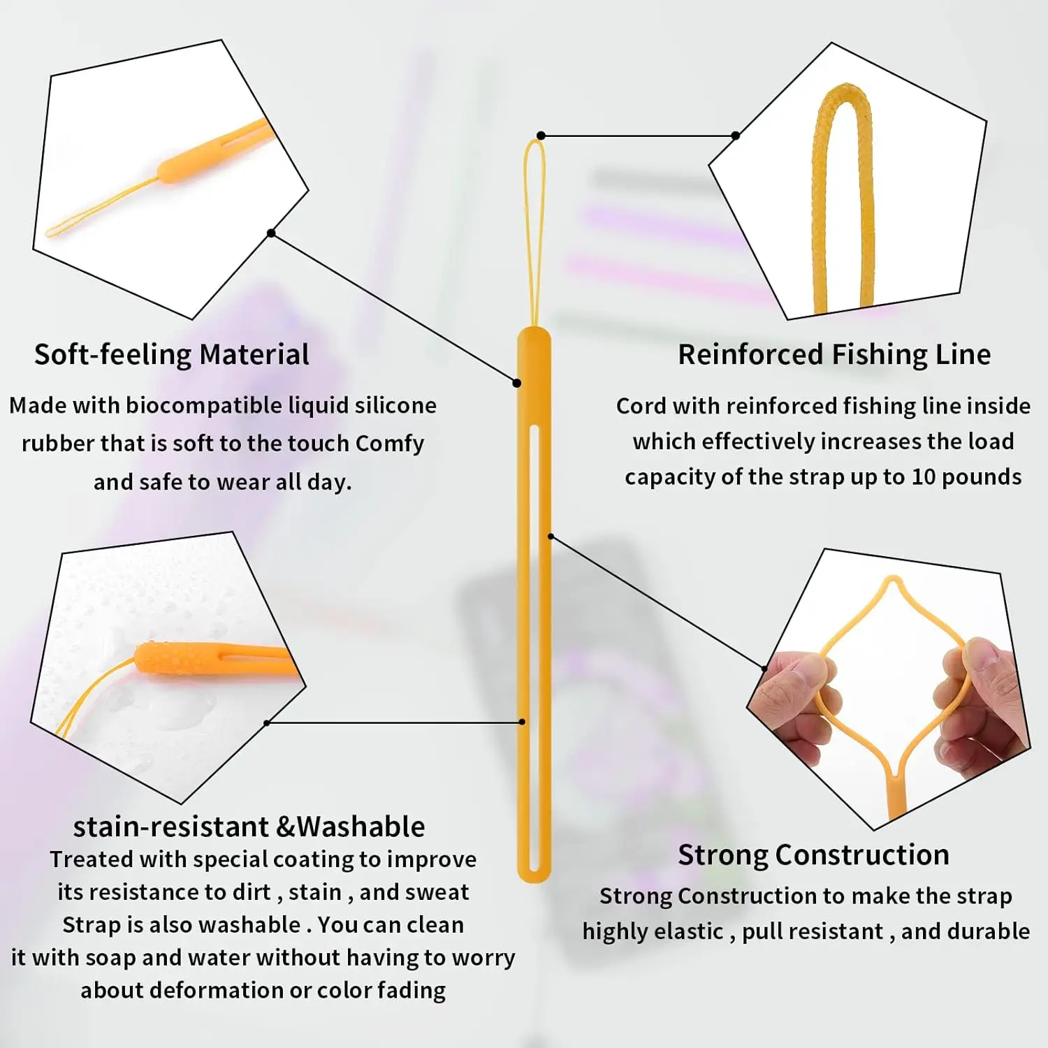 سيليكون حزام الهاتف المحمولة اليد المعصم الحبل سلسلة آيفون Xiaomi سامسونج الهاتف العالمي مكافحة خسر الحبال