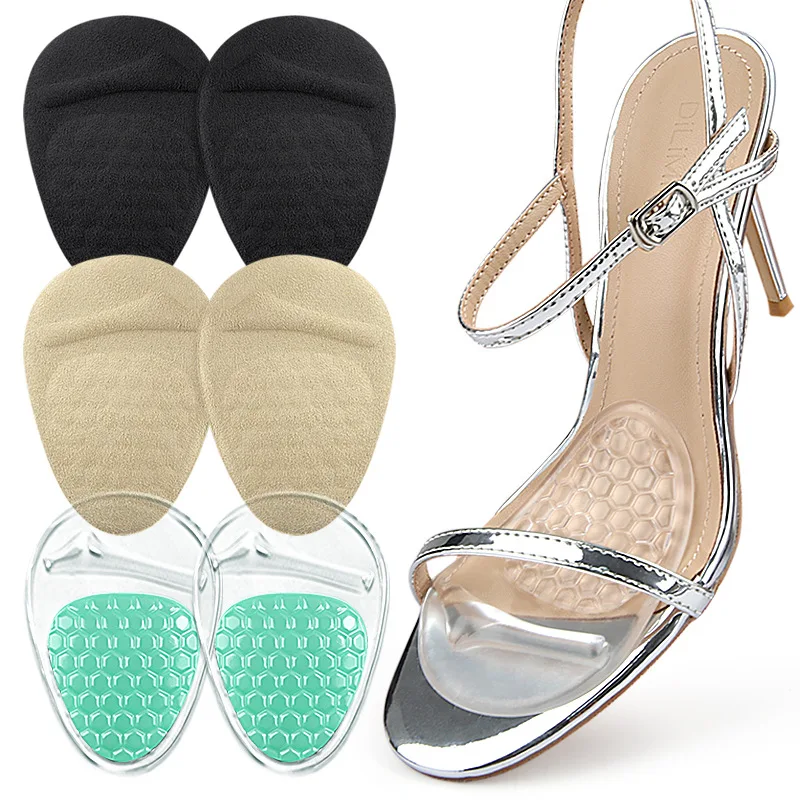 1Pair GEL Sandals Forefoot Pads High Heels Anti-wear Anti-Slip Insoles Pain Relief Foot Care Inserts Massage Shoe Cushions