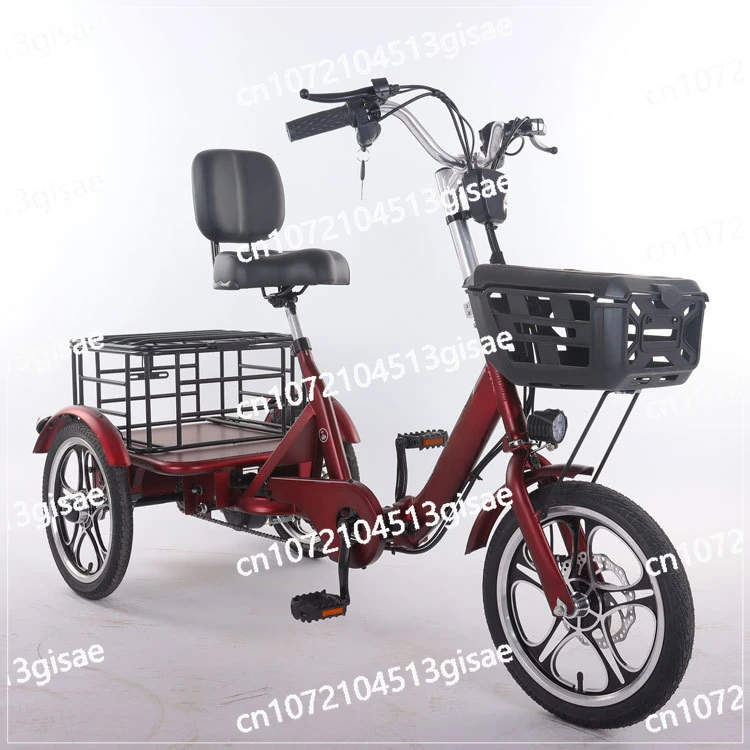 Foldable Pedal Lithium Battery Electric Tricycle 16 Inch Single Pedal Human Power Electric Tricycle