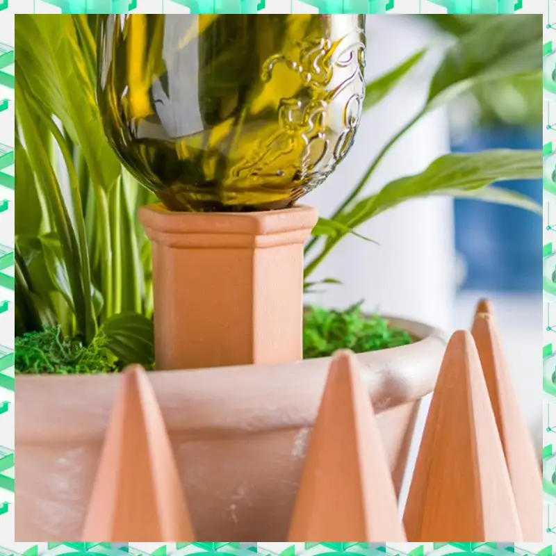 

FIZP 6Pcs Plant Waterer Of Terracotta Self Watering Spikes Plant Watering Devices For Vacation For Indoor&Outdoor