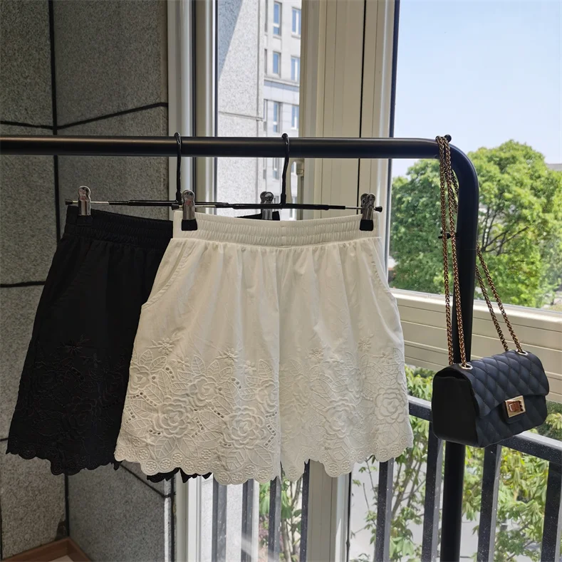 Summer Women's Casual Cotton Short Pants High Waist Wide Leg Pants Outerwear Floral plus Size Fashionable Slimming