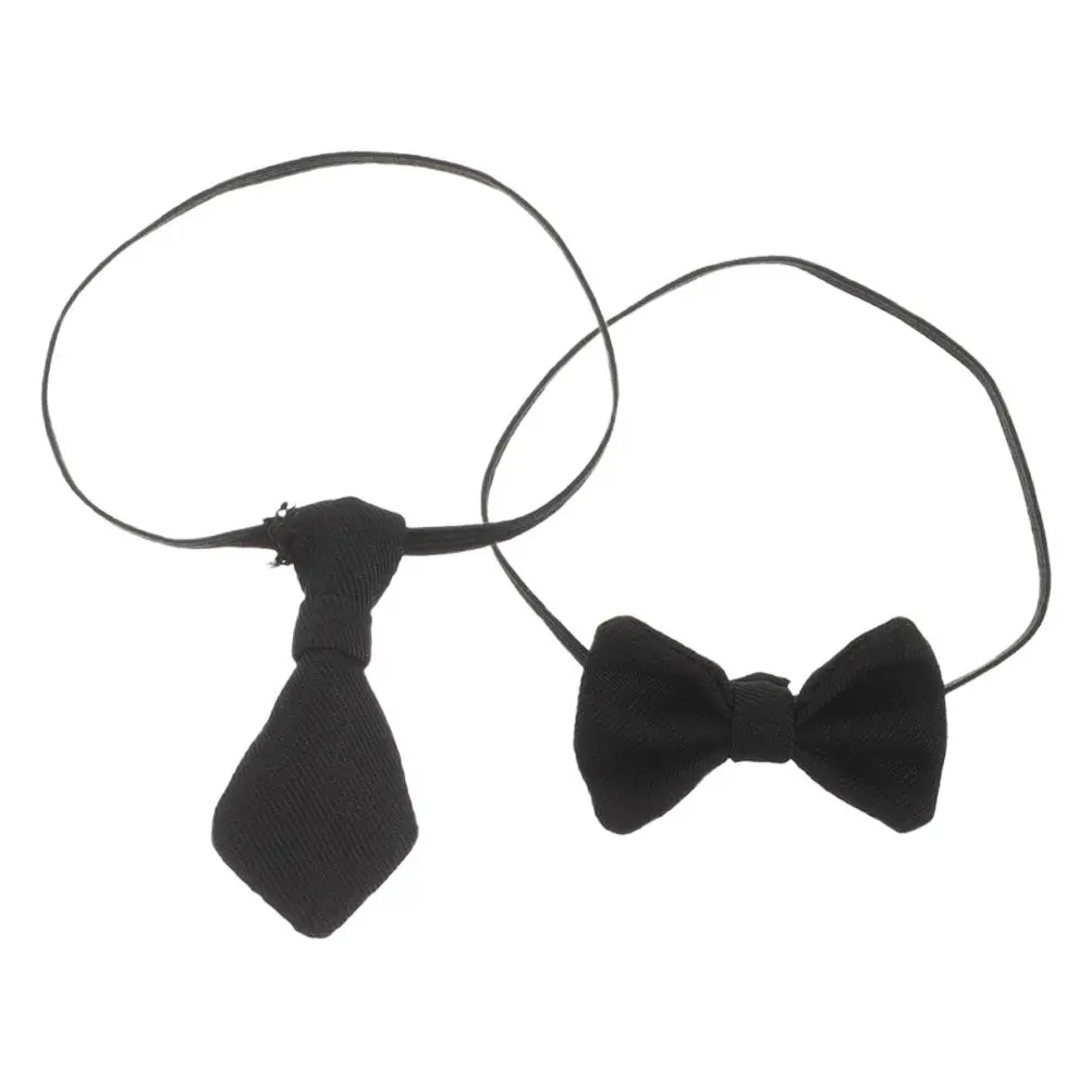 2Pcs Miniature Necktie for 20Cm Cotton Cute Formal Accessory Versatile Wardrobe Addition for Pretend Play Or Room Decor