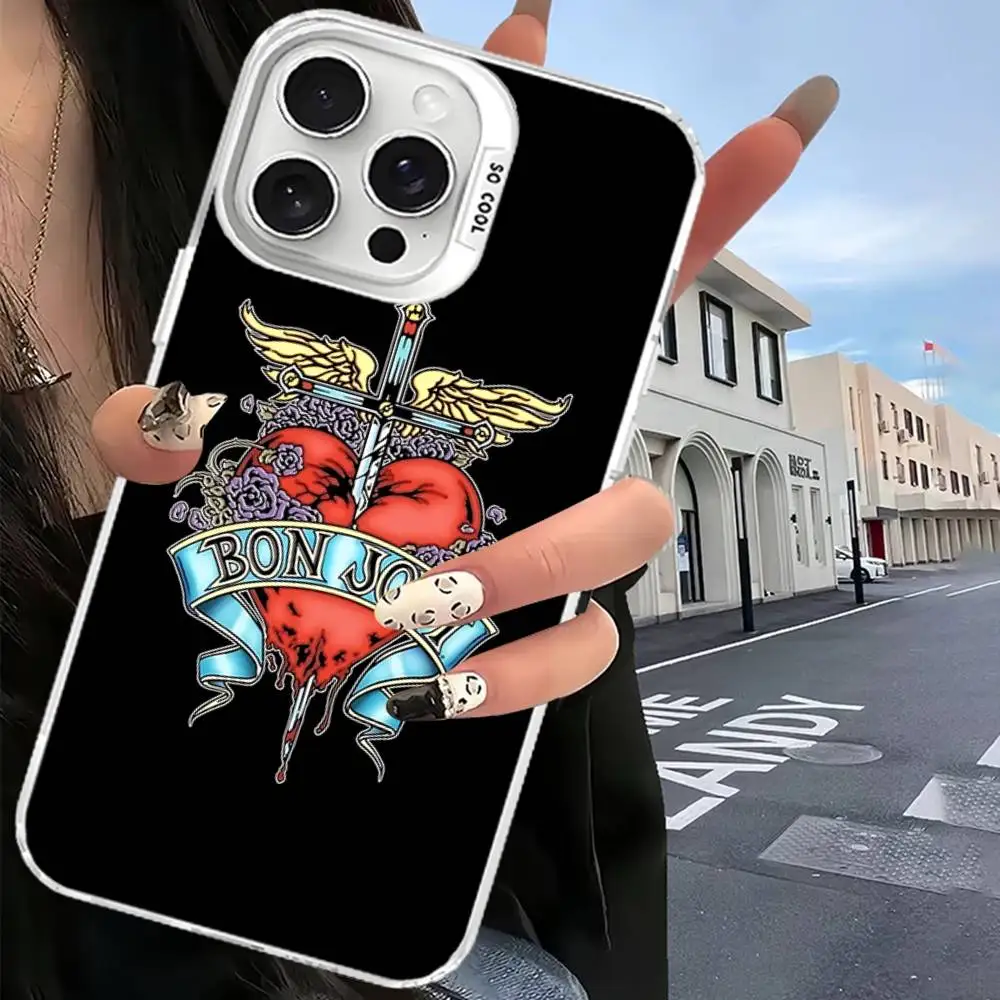 الكلاسيكية روك باند B-Bon J-Jovi جراب هاتف آيفون 17 16 15 14 13 12 11 برو ماكس ماتي للصدمات عودة مكافحة سقوط ماتي غطاء #6