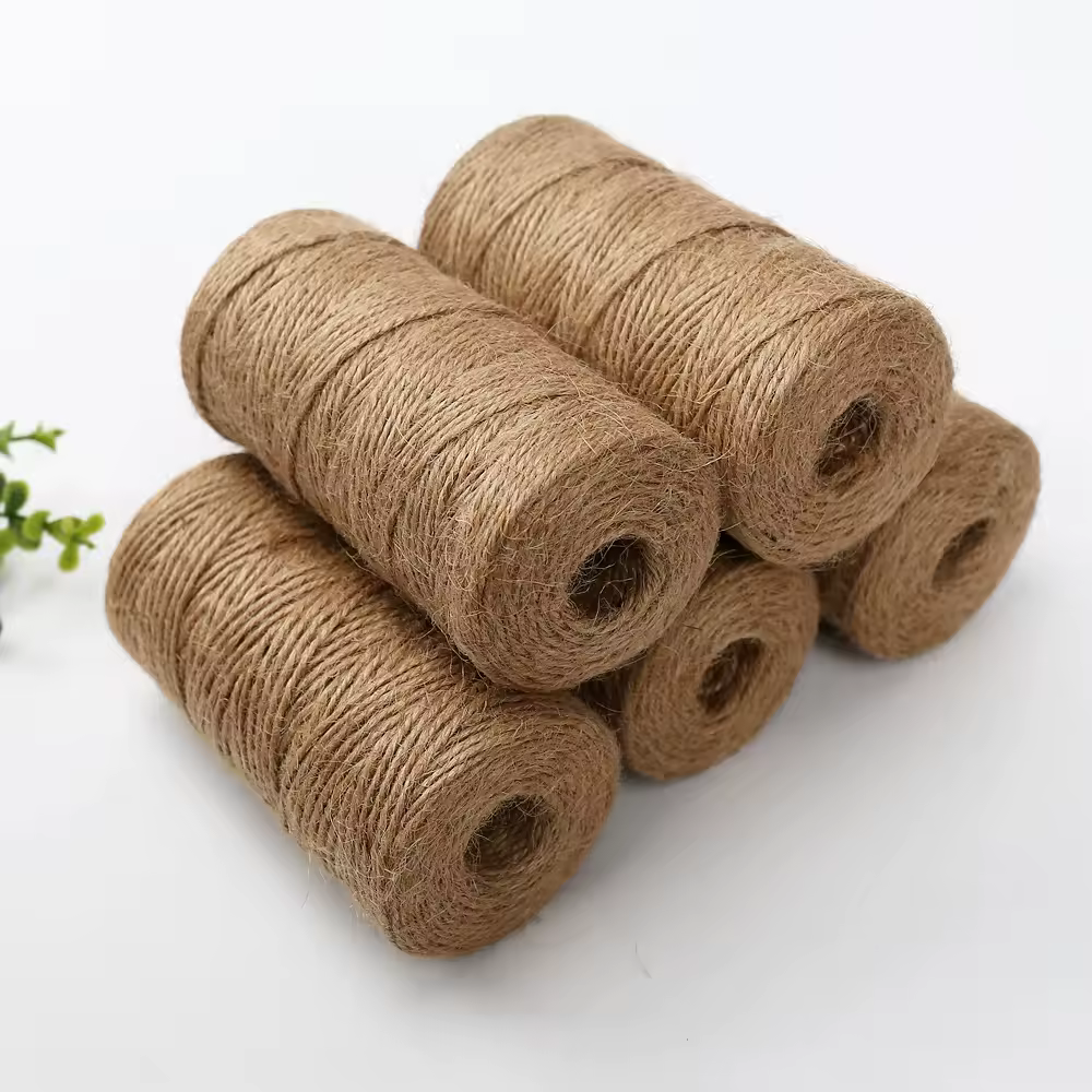 30-100m Cordoncini di canapa Stringa di spago Corda di iuta intrecciata Nastro di iuta Matrimonio Compleanno Festa di Natale Confezione regalo Nastri Forniture fai da te