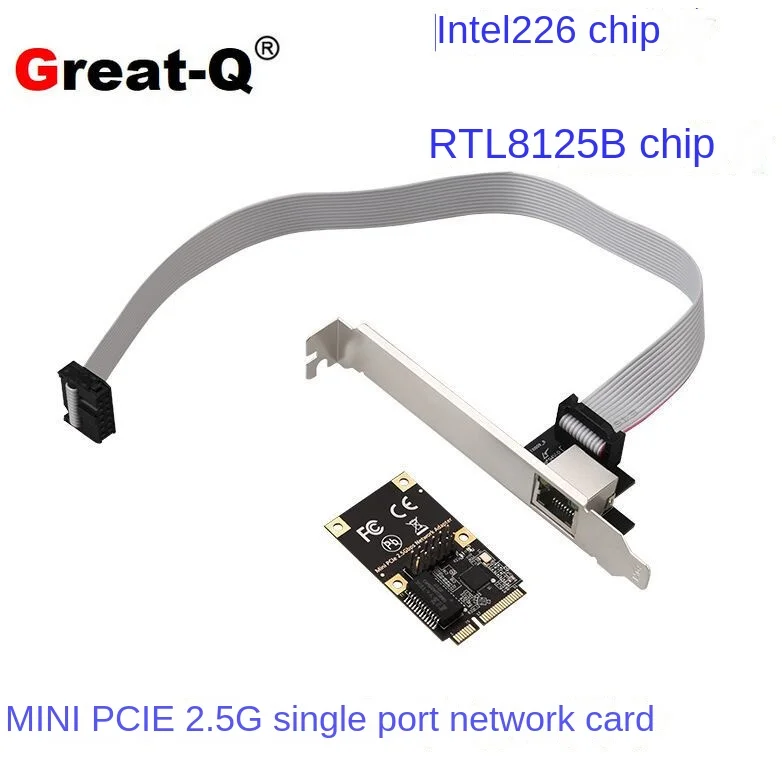 Mini PCIe to 2.5g Gigabit Ethernet Card 2500M Desktop RJ45 Single Port Mini PCI-E Expansion Card