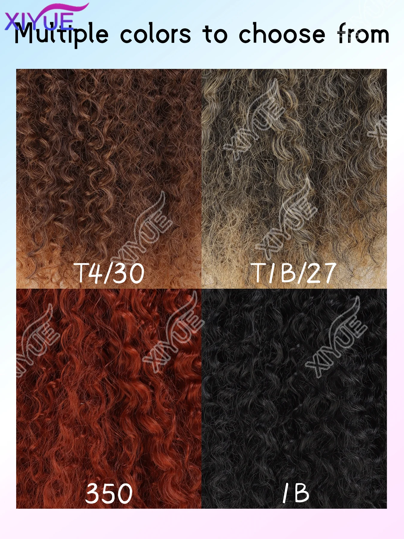 XIYUE 7 قطعة مشبك خياطة يدوية ممتازة في وصلات الشعر 20 بوصة وصلات شعر مجعد طويلة ناعمة قطع الشعر الاصطناعية للنساء