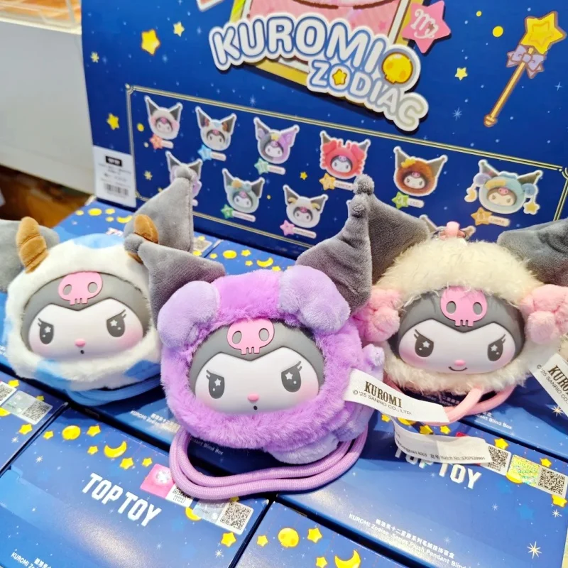 

Подлинная серия Kuromi The Twelve Zodiac Signs, плюшевая виниловая глухая коробка Kawaii Sanrio, фигурка-сюрприз, подвеска, подарок на день рождения, игрушка