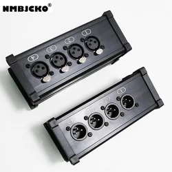 1Pair 4-Channel 3-Pin XLR Audio and DMX over Network Cable Extender, DMX512 Network Signal Extender 1 Male+1 Female
