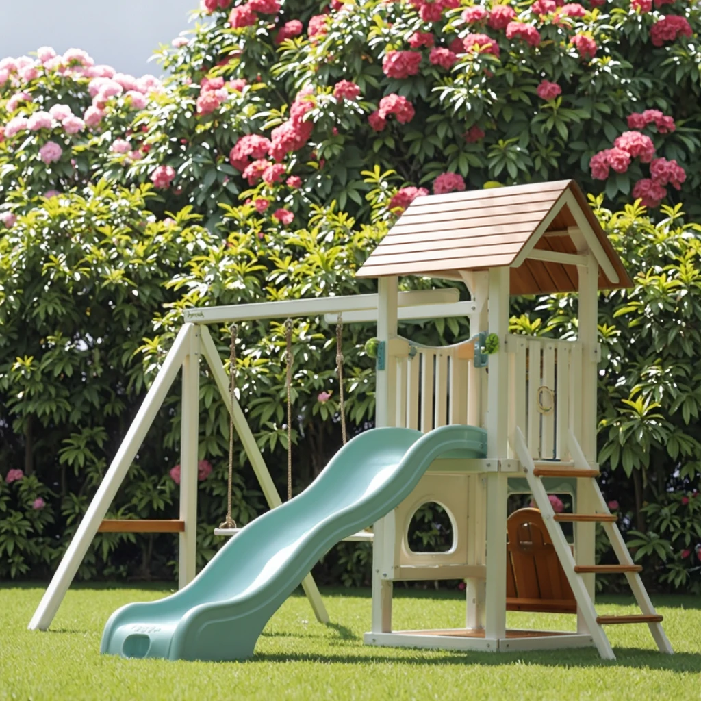 ملعب خارجي من الخشب الصلب معدات تسلية للأطفال مع ميزات ممتعة مرتفعة2026 #1