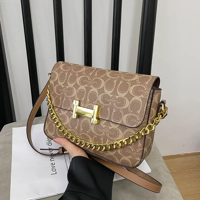 2025 bolsa quadrada pequena retrô europeia americana - tendência da moda, mensageiro versátil com estampa clássica frete grátis