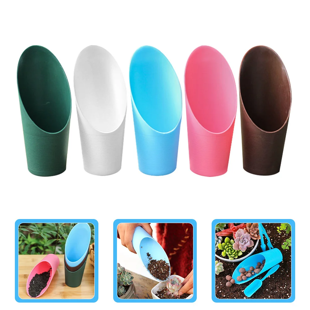 

5pcs Succulents Scoop Soil Shovels Ergonomic Lightweight Garden Tools For Transplanting Bonsai Potting Scoops Gardening Cup Soil