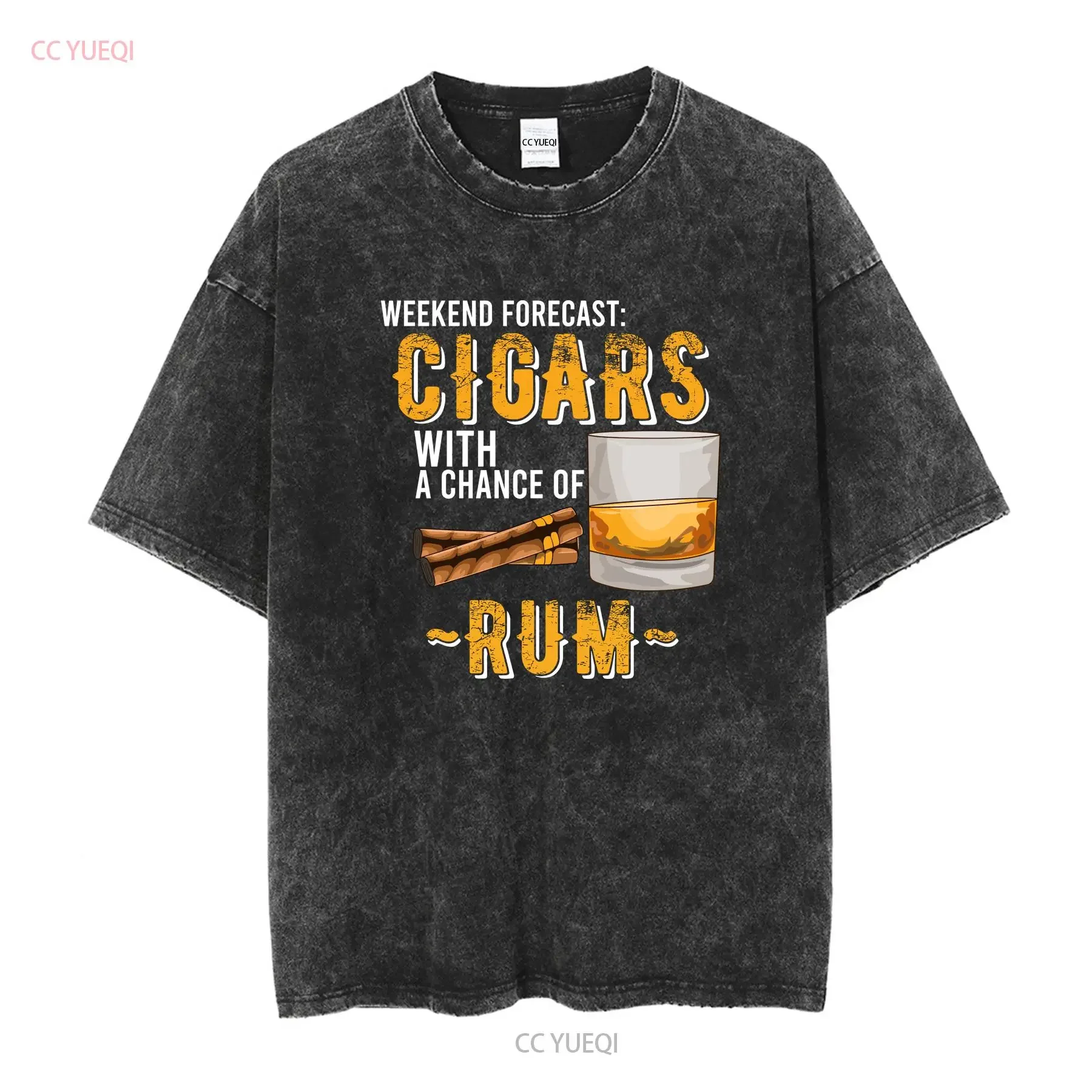 Weekend Forecast Cigars with Chance of Rum s Classic T Shirt Fathers Day long or short sleeves vintage Washed Stretched Casual
