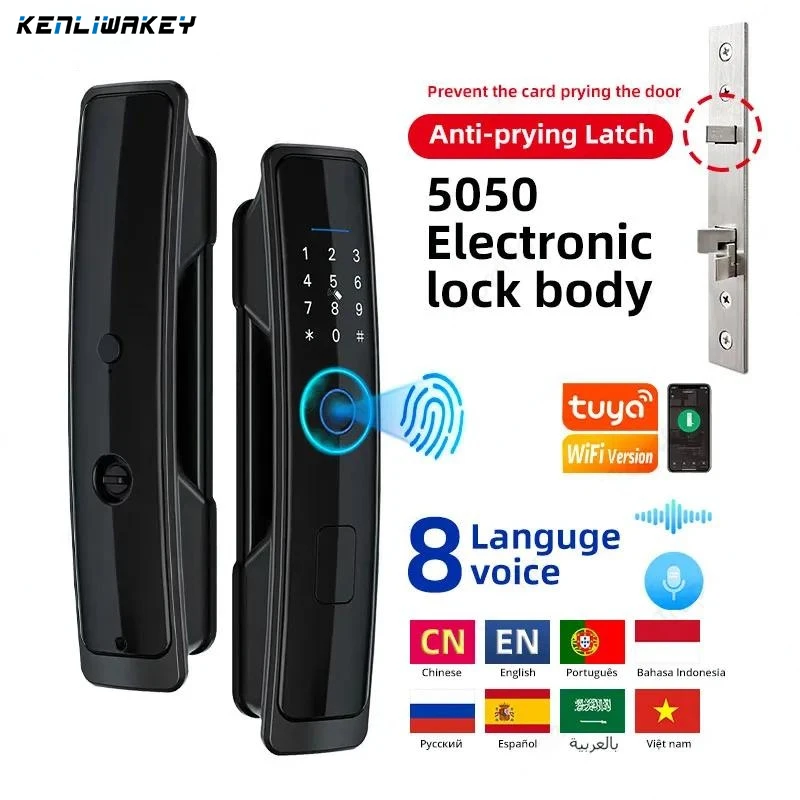 

Tuya Smart Home Electronic Lock Wifi APP Fingerprint Biometric Card TTLock APP Digital Password Keyless Smart Door Lock Security