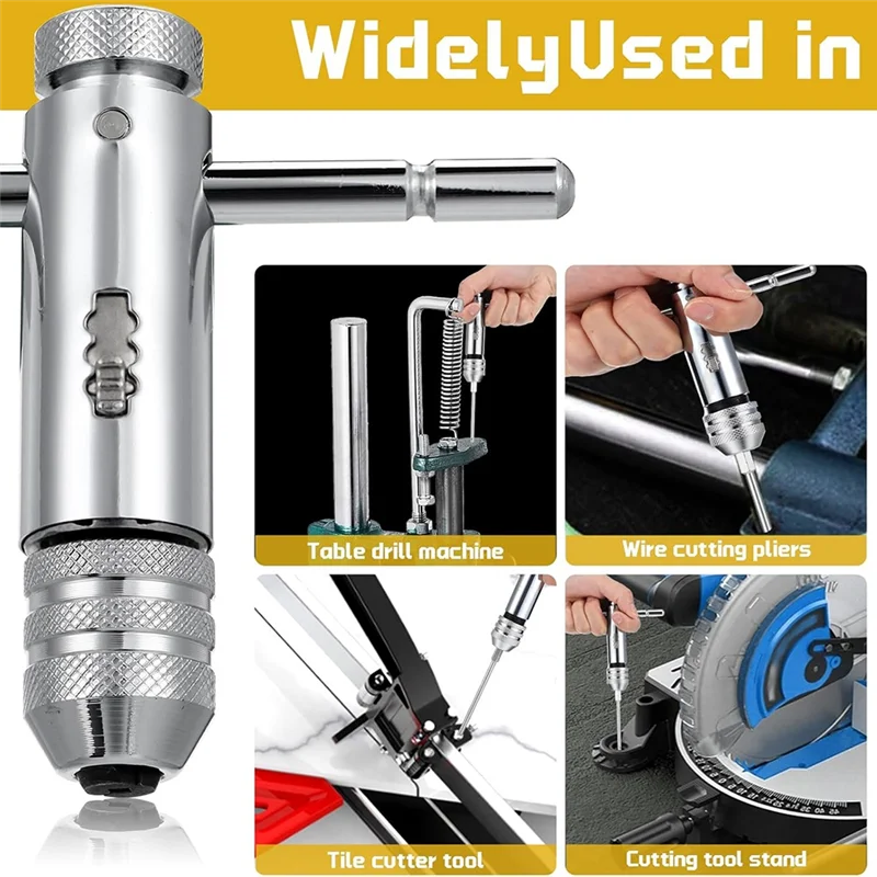 A72P 2Pcs Ratsche T Griff Windeisen, Einstellbare T Bar Griff Halter Ratsche Windeisen Für Metrische M3-M8 / M5-M12