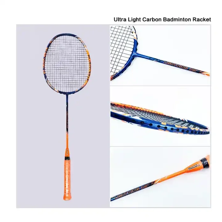 High Quality wholesale Light full Carbon fiber badminton racket for professional intermediate senior Club OEM Services