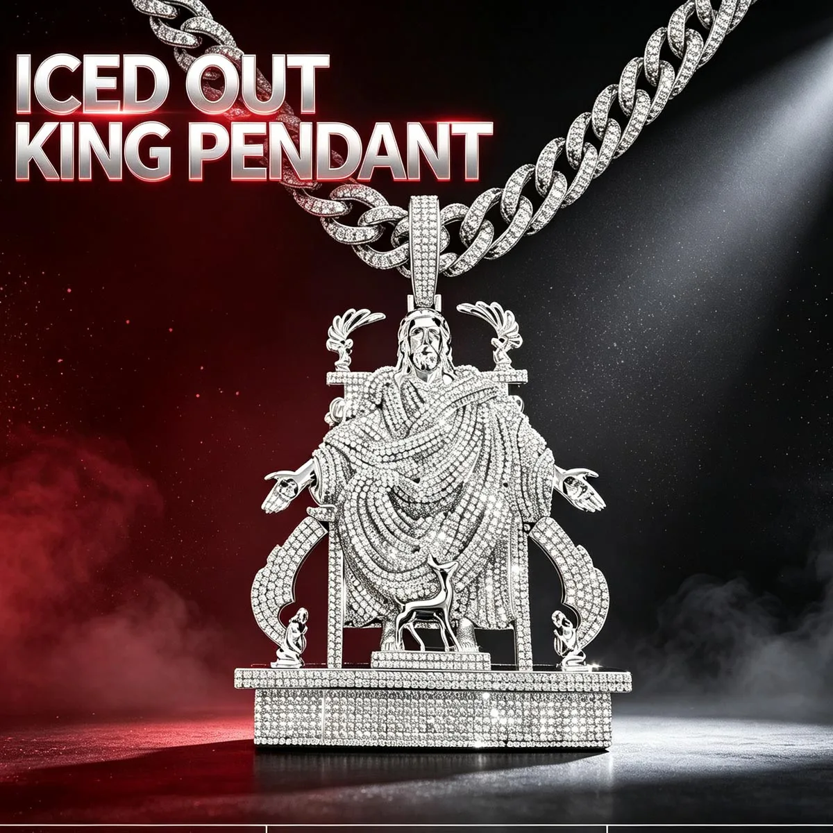 Iced Out 3D Shark Pendant Necklace 18K Gold Plated CZ Bling Hip Hop Jewelry For Men Rapper Cuban Chain Accessory Sparkling Full Diamond Shark Head Charm With Letter Streetwear Ornament Perfect Gift For Party Concert Daily Shiny Luxury Fashion Statement