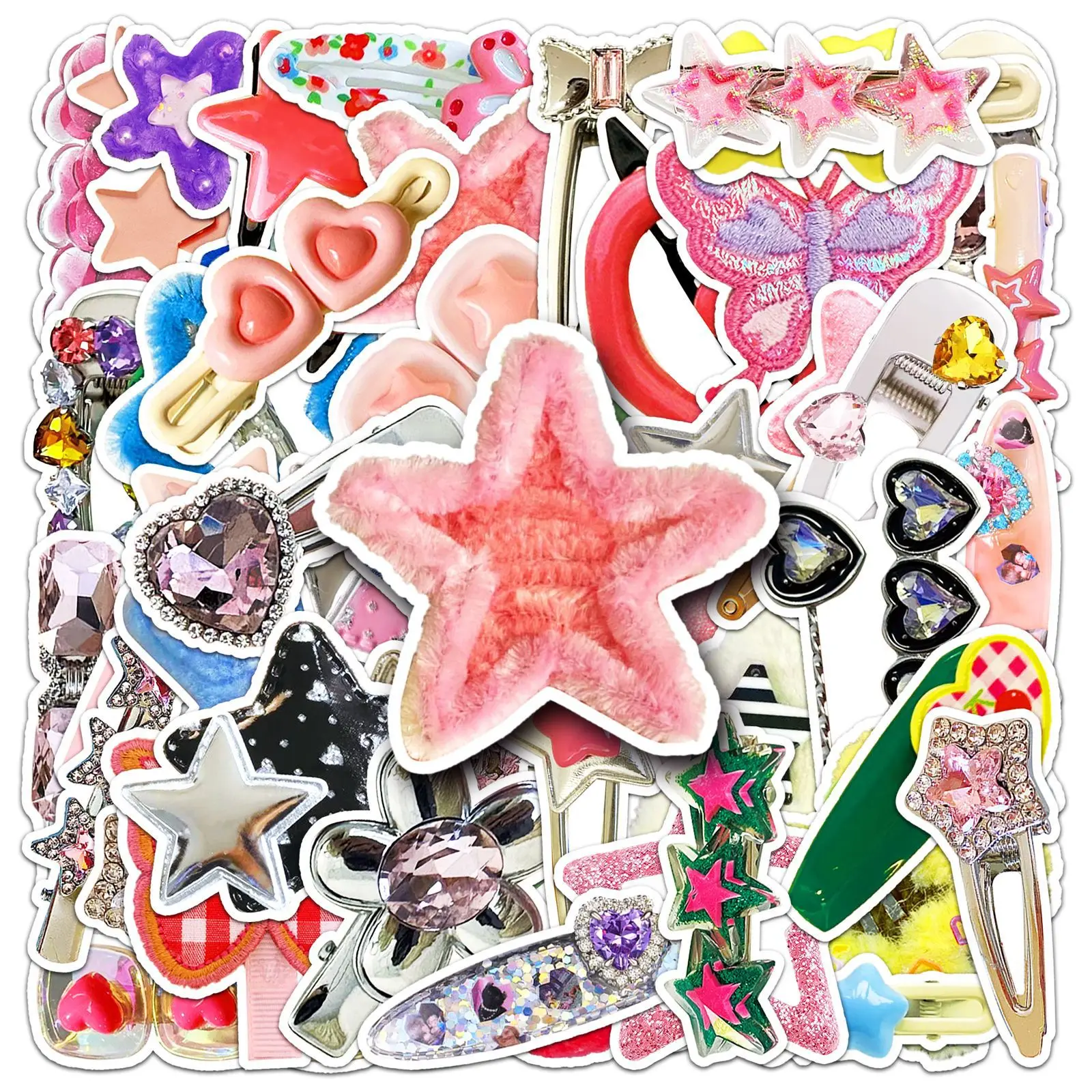 

50Pcs Colorful Hairpin Series Graffiti Stickers Suitable for Laptop Helmets Desktop Decoration DIY Stickers Toys Wholesale