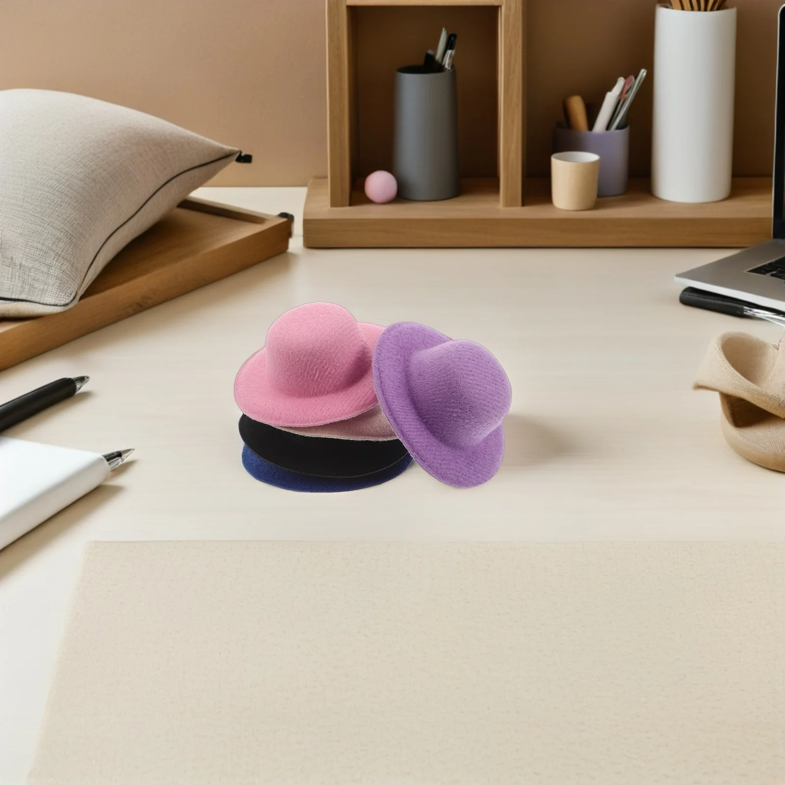 15 個ミニクラフト用ミニチュアシルクハットバルク DIY ドールハウスアクセサリークリスマスパーティーの装飾品クラフト小さな帽子の装飾