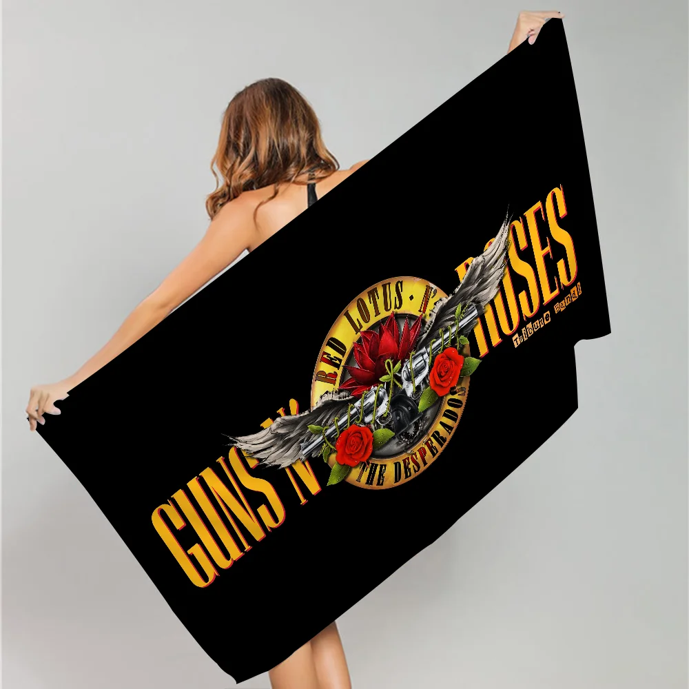 G-Guns N' Roses Big Microfiber Beach Towels Quick Dry Towel Sand Beach Towels Pool Towel For Travel Swim Pool Yoga