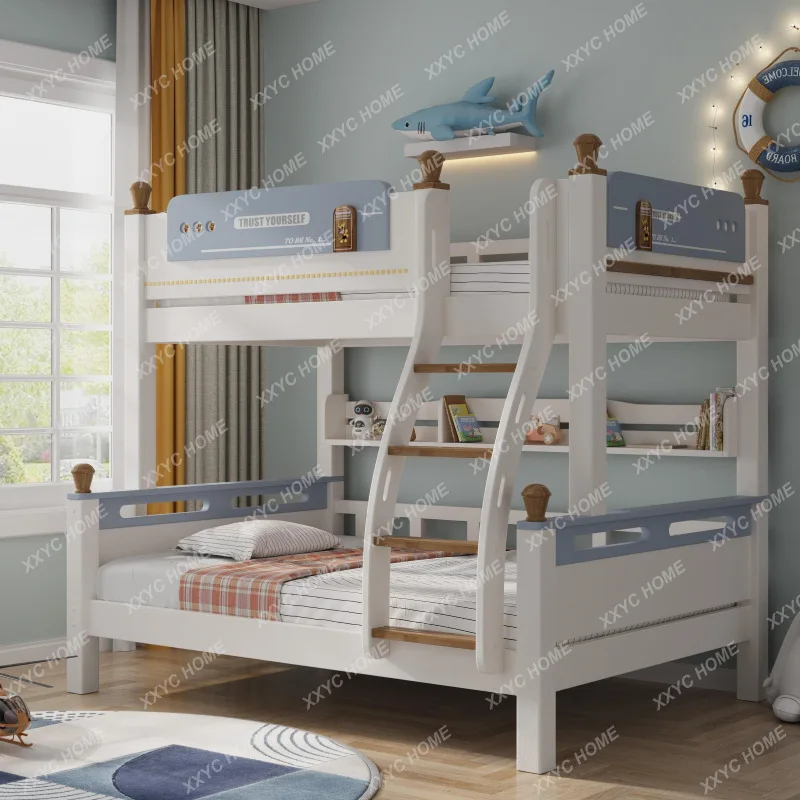 Children's Bed Bunk Bed Bunk Bed Adult Mother and Child Two-Layer Height-Adjustable Bed Upper and Lower Bunk Solid Wood Bed