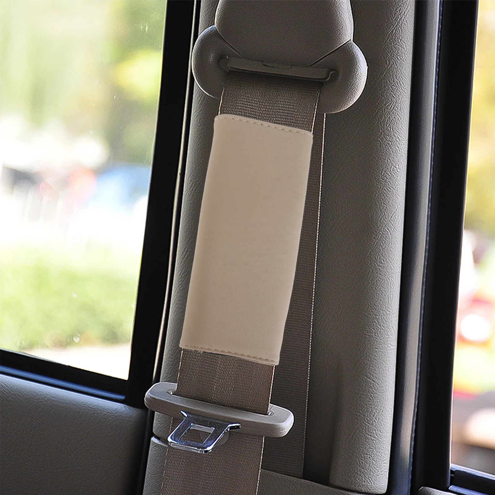 

2 шт. защитные ремни безопасности дышащие зерна личи для автомобильных подушек чехлы наплечники бежевые