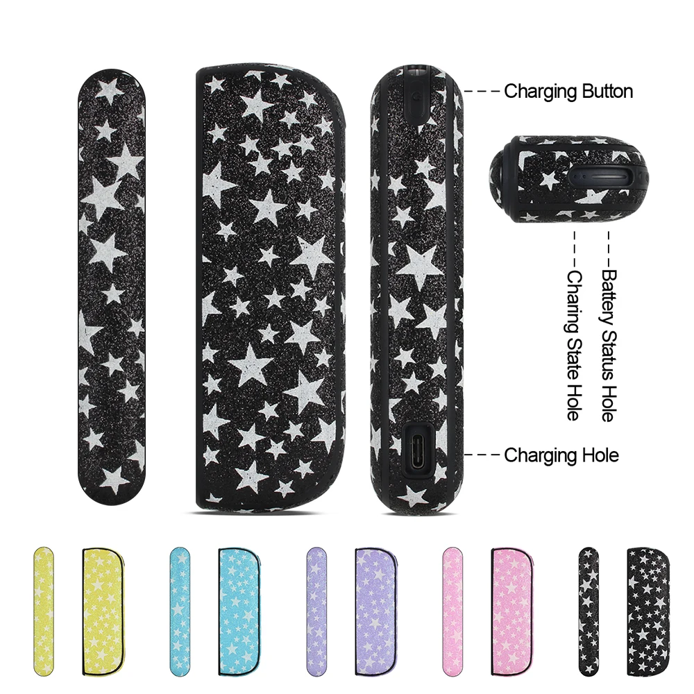 

PU leather protective cover is suitable for ILUMA, the fluorescent five-pointed star pattern to protect e-cigarette accessory