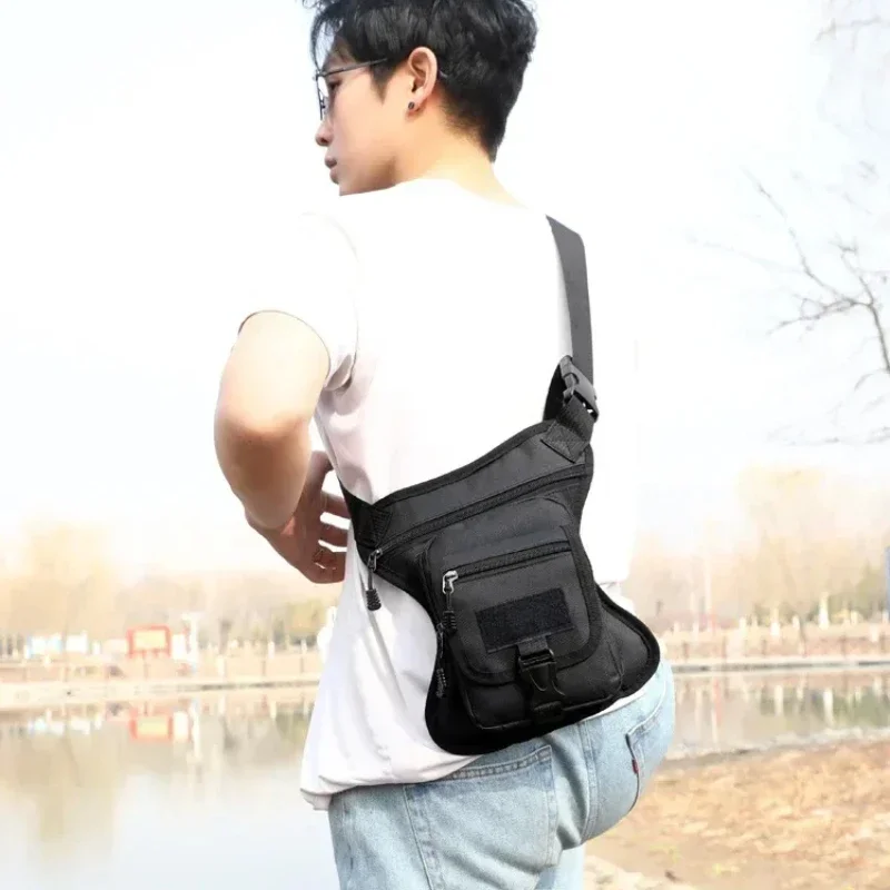 ‌Military-Grade Motorcycle Thigh Bag – Waterproof Camo Leg Pack with MOLLE & Quick-Release Straps