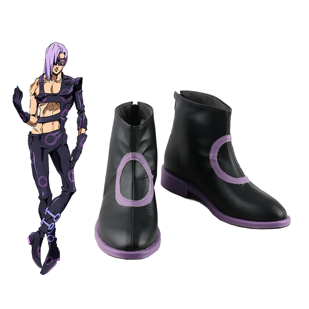 

JOJO's Bizarre Adventure Melone Cosplay Shoes Women Men Melone Cos Black Anime Boots