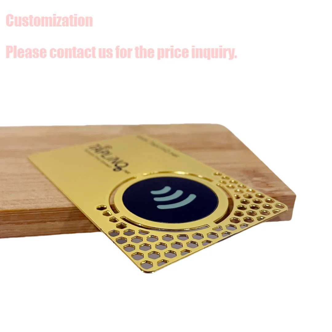 

Customized inquiry Contactless Personalized Metal NFC Card Custom Cut Off Gold NC Metal Business Smart Digital Rfid Visiting Bus