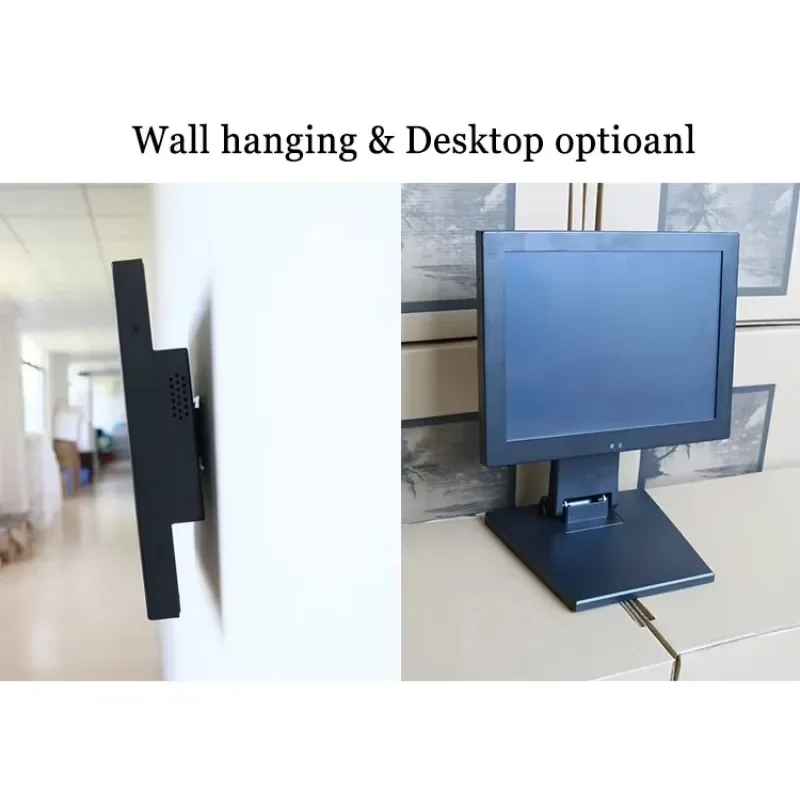 2025 IP65 Waterproof 12 Inch Portable Wall Mount USB Touch Screen LCD Monitor For Industrial Outdoors Cabinet