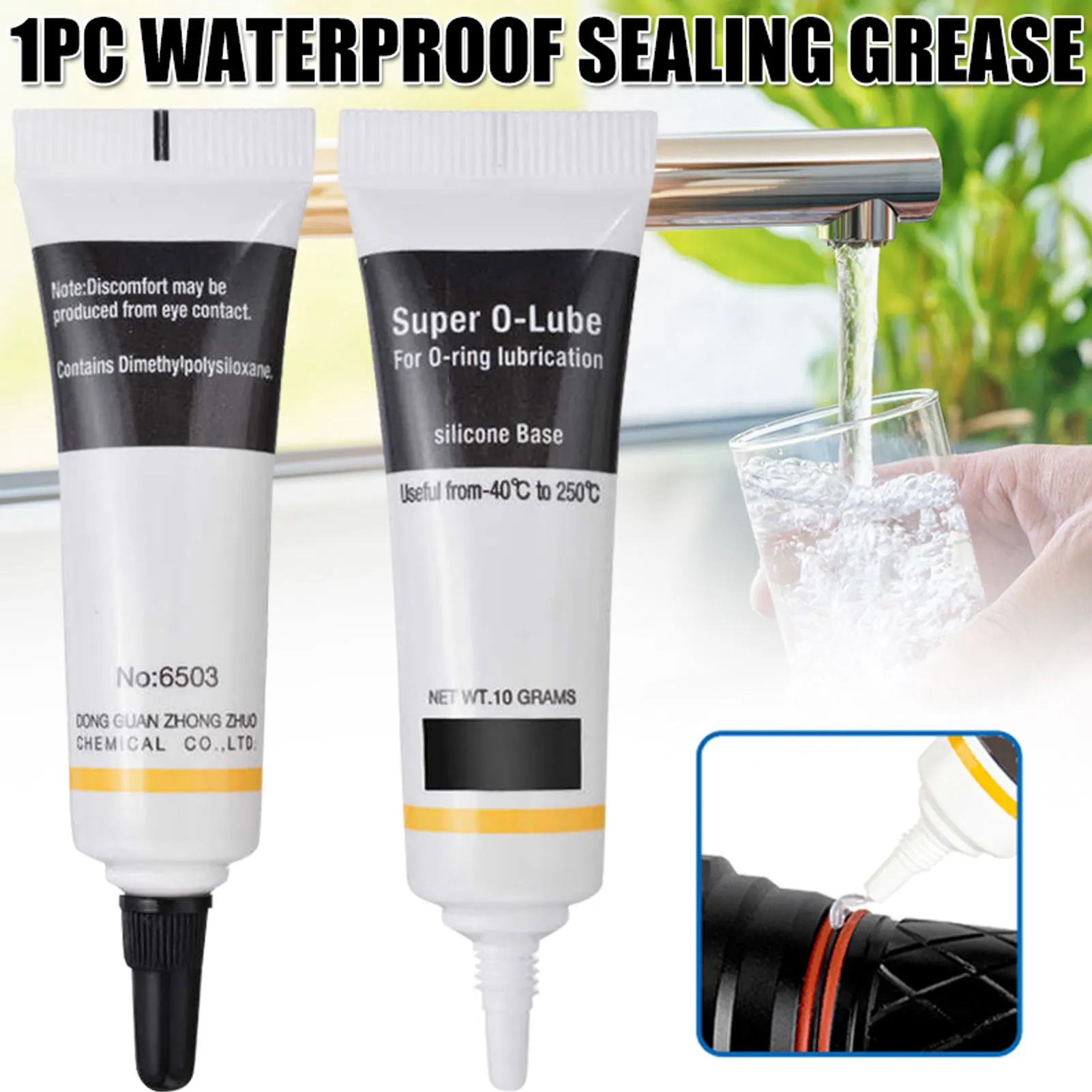 10g Silicone Lubricant Grease Tube Non-Toxic Premium Performance Lubricant for Valves Faucet Repairing