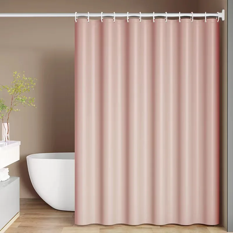 Shower Curtain Solid Various Color Curtains for Bathroom Water Resistant Simple with Hooks Pure Colors PEVA Fabric for Toilet