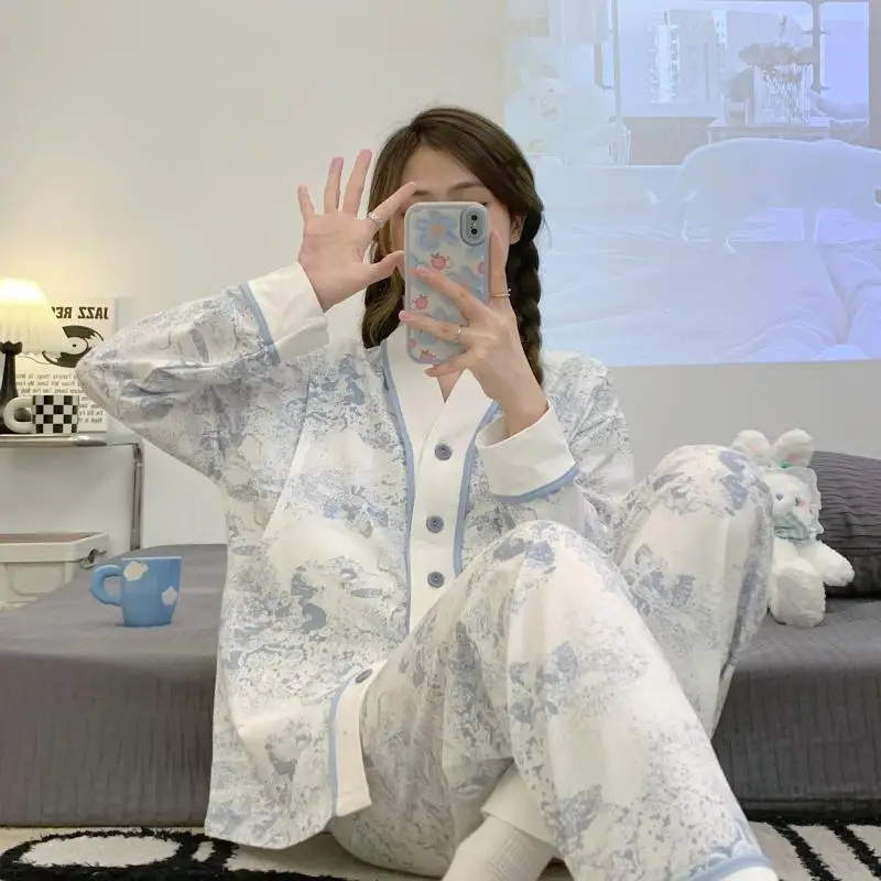 Confinement Clothing, Spring and Autumn Pure Cotton, Postpartum Maternity Pajamas, Summer Thin Maternity Nursing Clothes