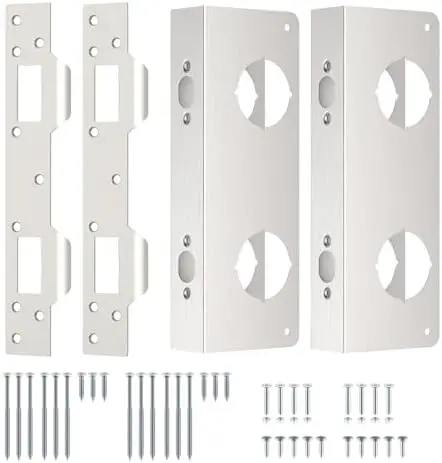 

Комплект из 2-х усилителей дверных проемов и защитных накладок для дверей толщиной 1-3/4 дюйма – U10539 + U10385 – Набор для усиленного ремонта дверей