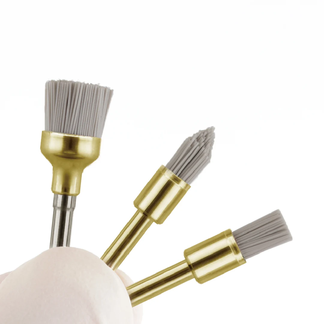 10pcs Polishing Brushes with Silicon Carbide Grit P13 1.0– Clean, Polish & Brighten Composite Restorations – No Paste Needed, Au