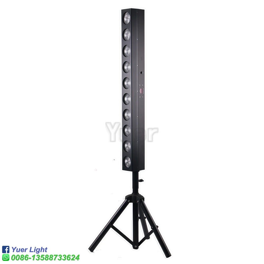 YUER-LED Quente Branco COB Blinder Bar Wash Light, Iluminação Efeito de Palco, DJ Disco Party, Wedding Show, Evento Alto, 10x12W