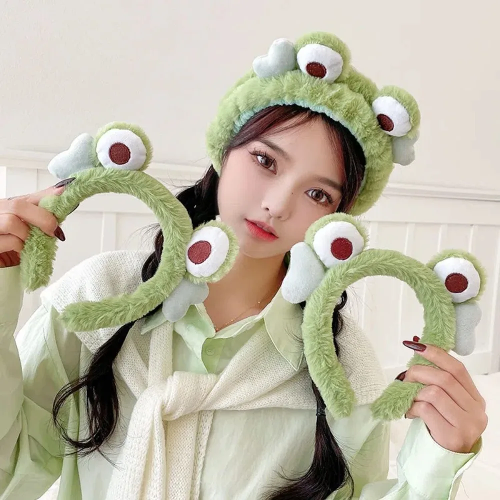 Funny Frog Animal Makeup Headband Wide-brimmed Elastic Hairbands Cute Girls Hair Bands Women Hair Accessories