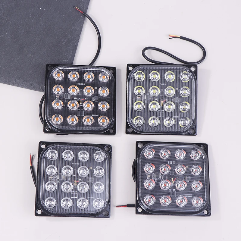 1x Led Strobe Warning Light Strobe Grille Flash Truck Lamp Traffic Light 12-24V Car Light Square Side Maker Lights