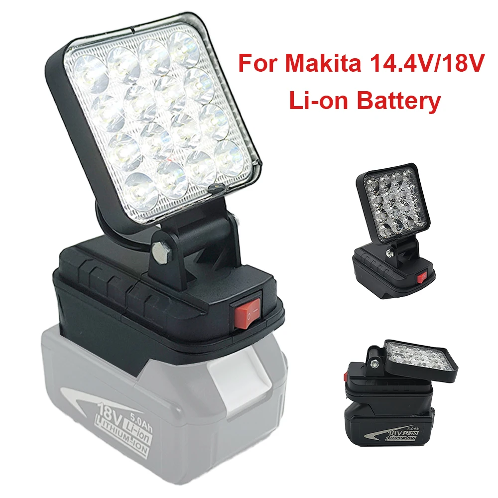 

Для инструмента Makita адаптер света светодиодный рабочий свет для Makita 14,4 В/18 В литий-ионный аккумулятор BL1830 BL1430 преобразователь светодиодная лампа для кемпинга