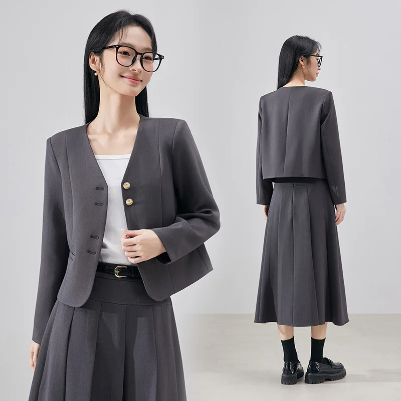 Fashion Suit Set for Women, Autumn and Winter, Elegant Goddess Style, Teacher Qualification Interview Formal Wear, Stylish Work