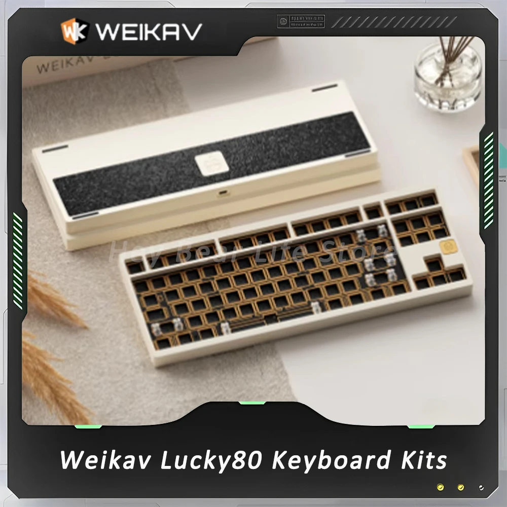 Weikav Lucky80 Keyboard Kits Tri Mode Wireless Bluetooth Game Mechanical Keyboard Kit Aluminium Customize Pc Gamer Accessories