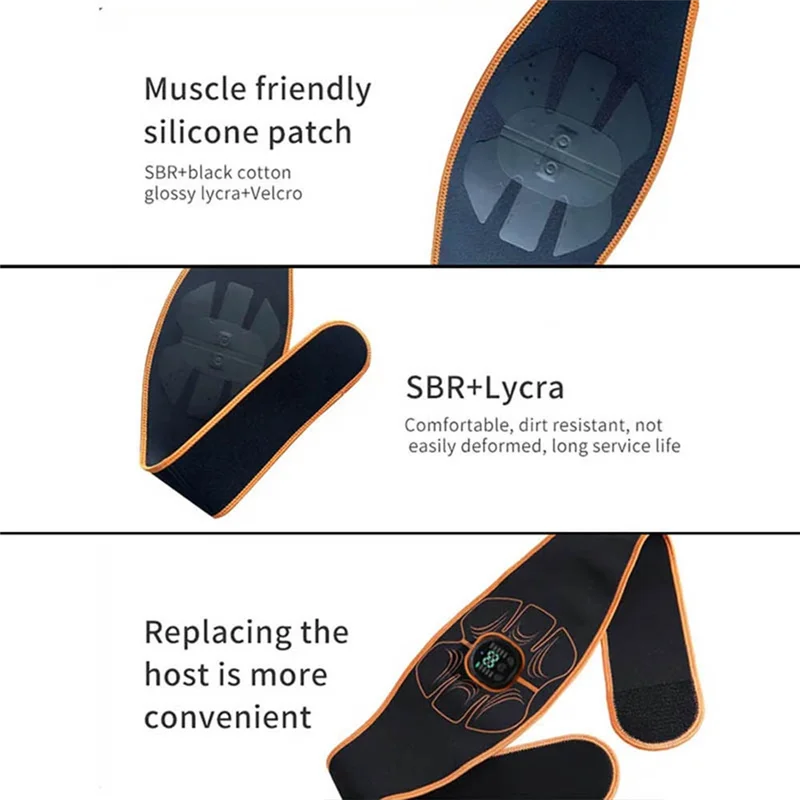 

B72A Вибрационный стимулятор мышц Брюшной тренажер EMS Электростимуляция Домашнее оборудование для спортзала Фитнес-массажер Зарядка через USB