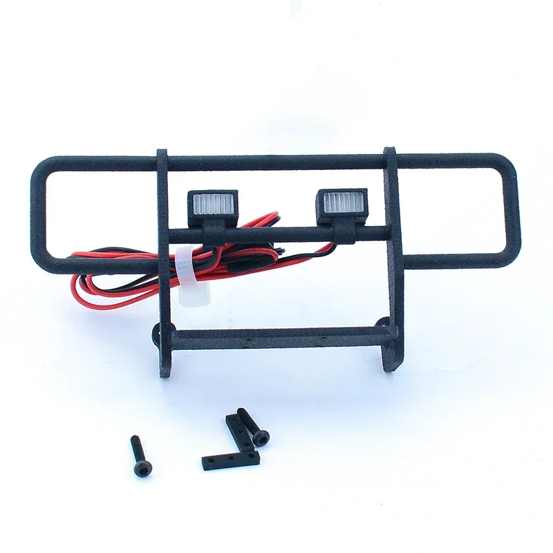 Simulated Front Bumper with Light Electric Winch for 1/18 RC Crawler Car Traxxas TRX4-M Chevrolet K10 Upgrade Parts