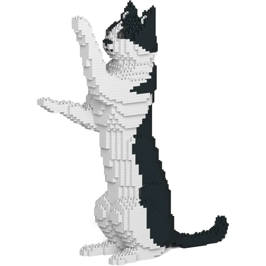 

Cat 17SM01 Black and White Cat Plastic Building Blocks for Creative Construction and Educational Play Ideal for Ages 14+ Enhanc