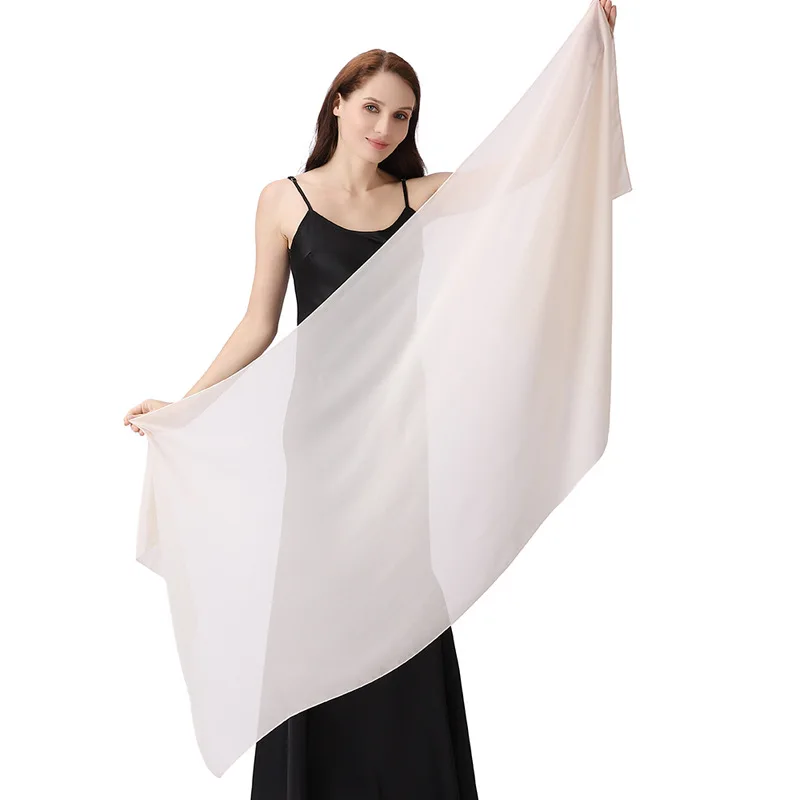 Solid color chiffon dinner shawl bride bridesmaid wedding dress cheongsam party shawl scarf dual-use women