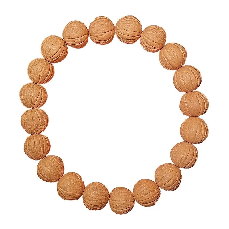 Chinese Style Natural Monkey Head Walnut Beaded Bracelet 12mm Round Light Grain Red Skin Lucky Blessing Wealth Attracting Good